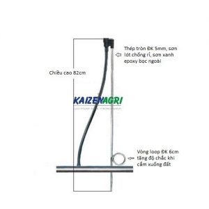 Chân cắm béc bằng thép 5mm, dài 82cm