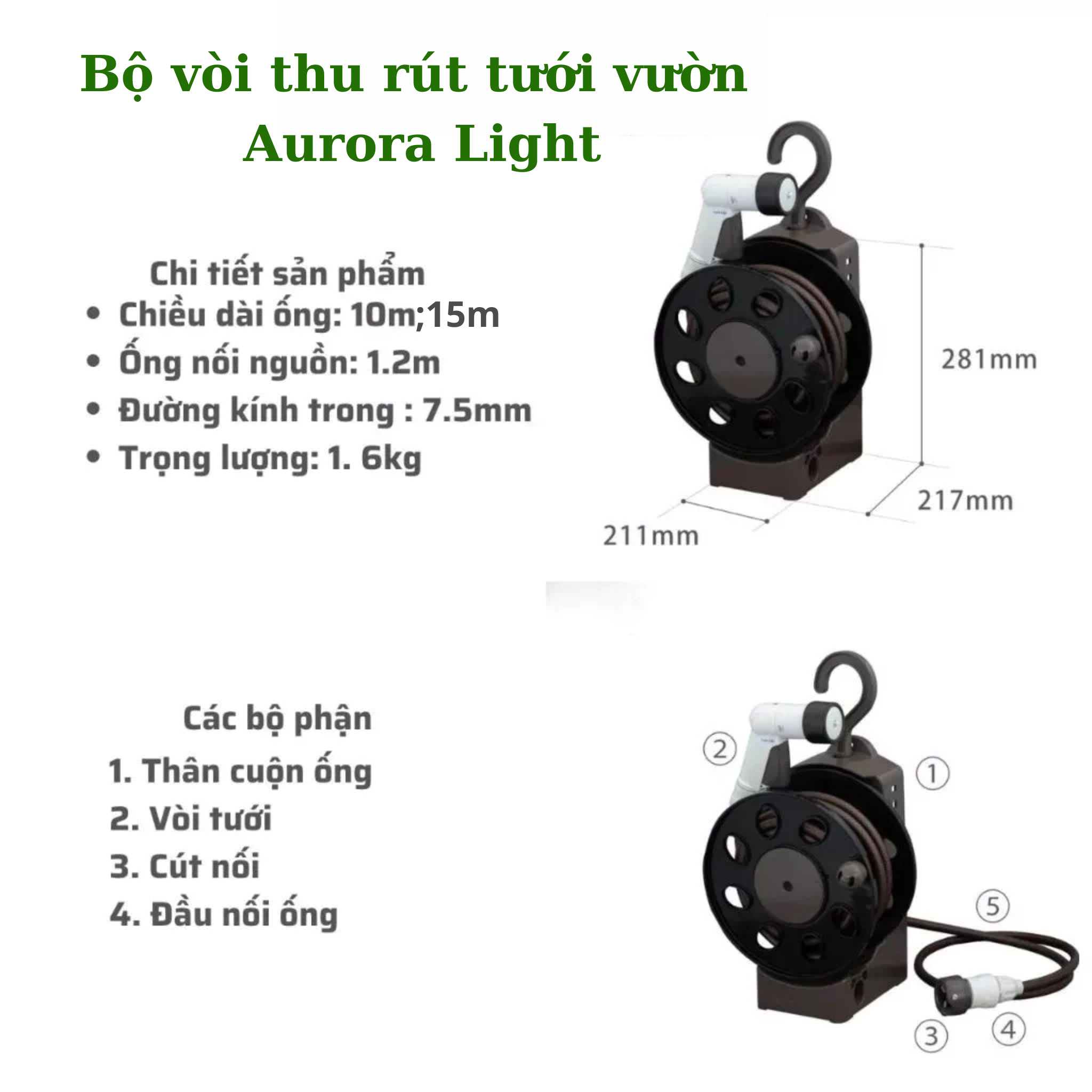 Hướng phun xuóng dưới cố định, không bị lệch hướng. (4)